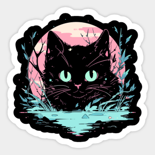 Cottagecore Goth Kawaii Anime Cat Gifts Men Girls Womens Cat Sticker